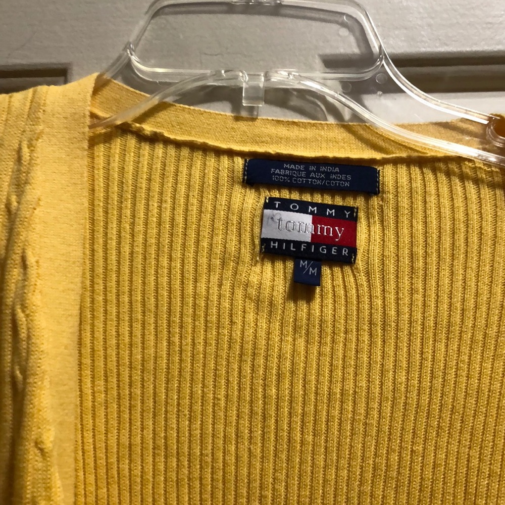 Yellow Tommy Hilfiger cardigan, size med